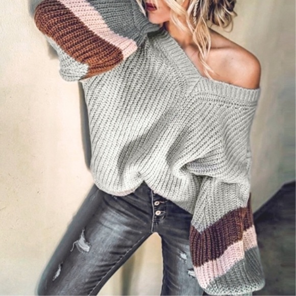 Light Sage V-Neck Sweater - Picture 3 of 3